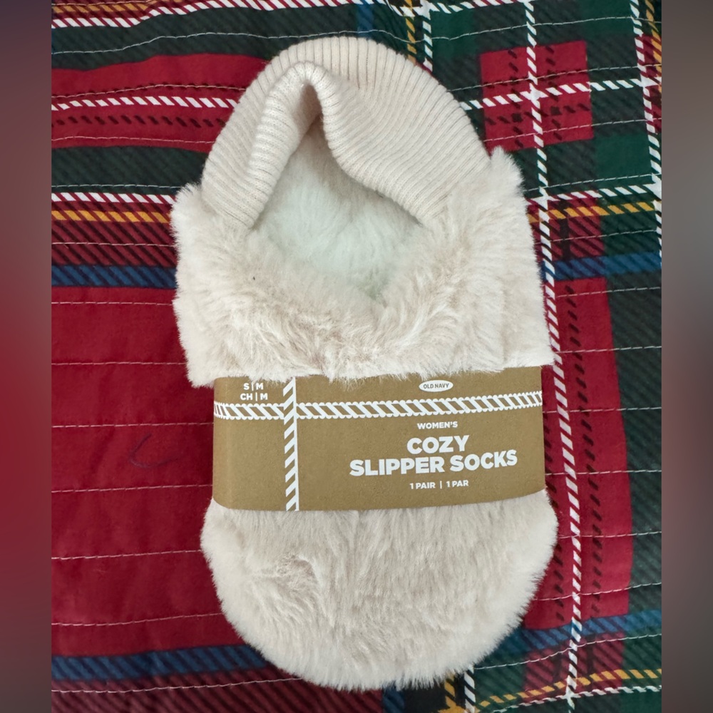 Old Navy Furry Cream Slippers